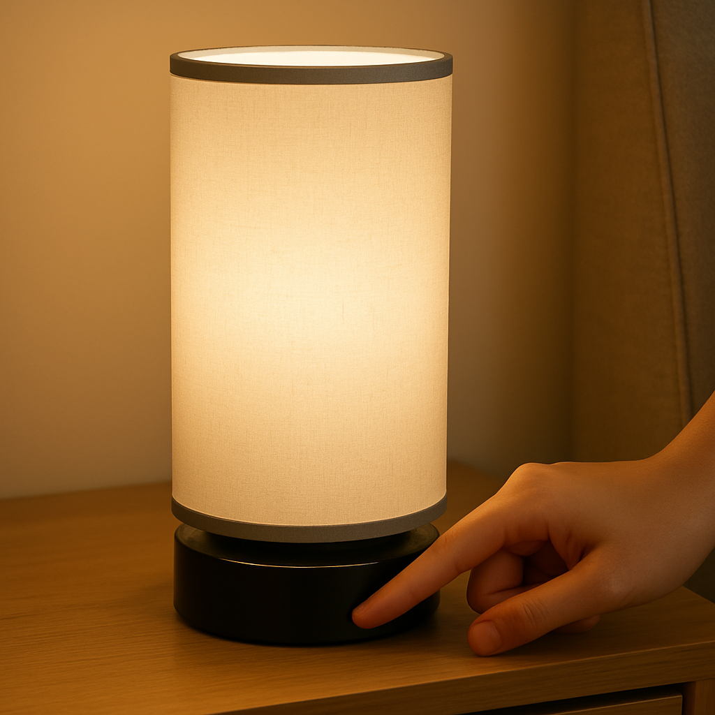 Modern Minimalist Fabric Warm Light Desk Lamp