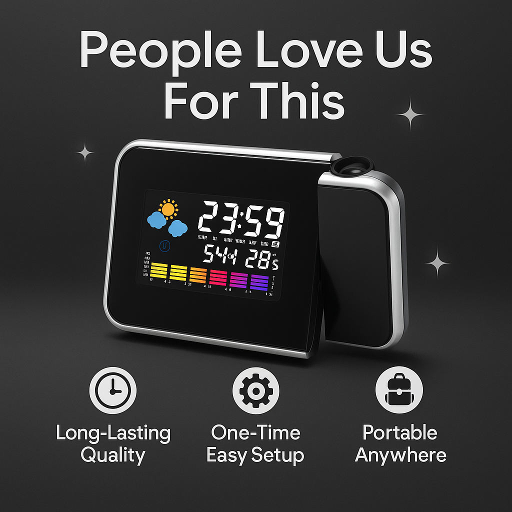 Color LCD Digital Projection Alarm Clock