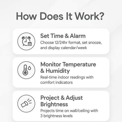 Color LCD Digital Projection Alarm Clock