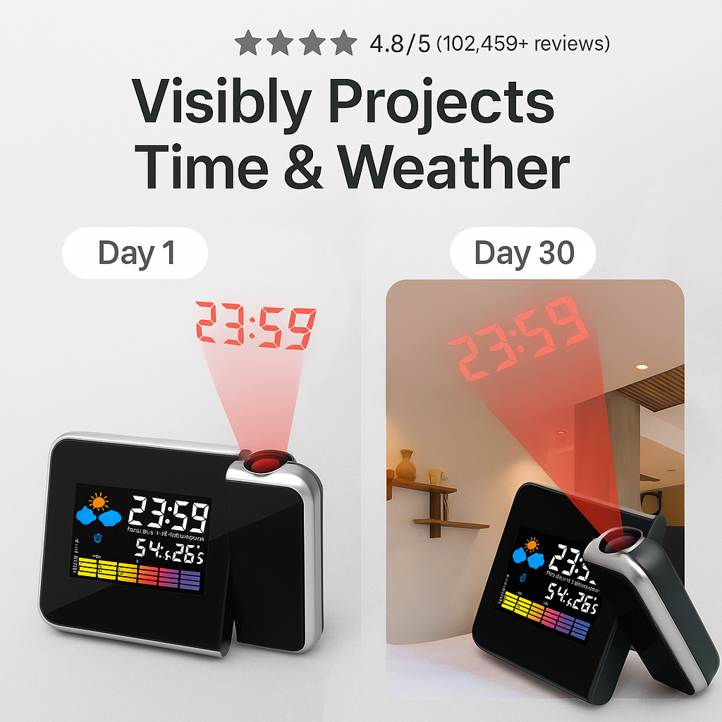 Color LCD Digital Projection Alarm Clock