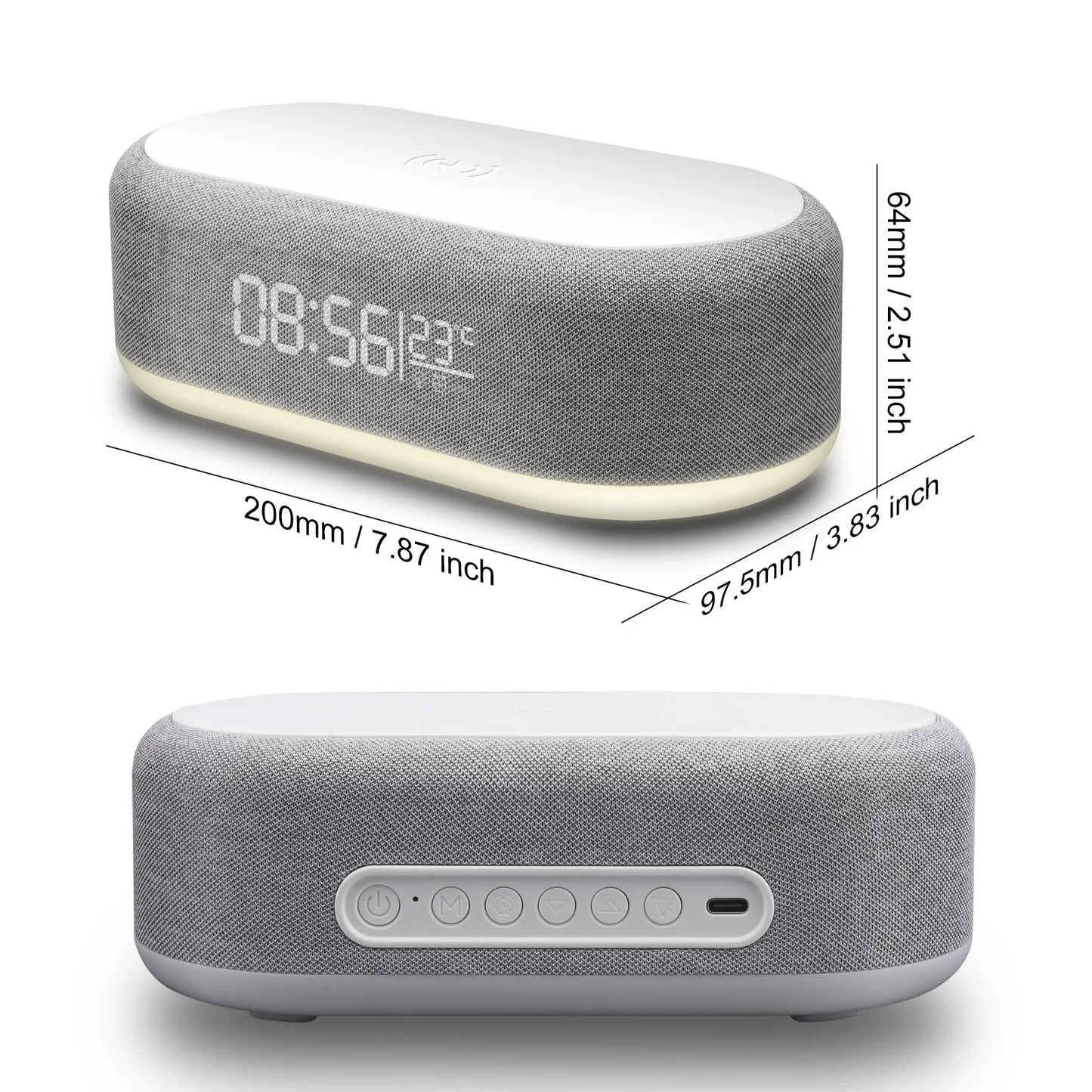 4-in-1 Wireless Charging Digital Alarm Clock with LED Display